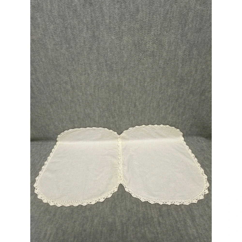 Vintage DoiIies Set of 2 Cotton Off White Hand Crocheted Lace Trim 14